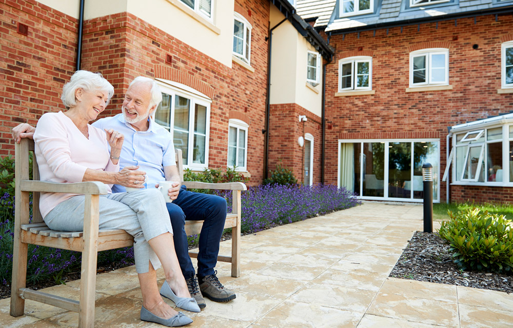 older couple at a retirement community